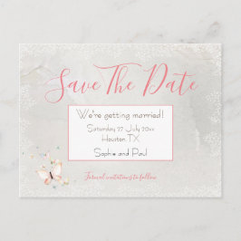 Pastel Butterflies Gräns/Save Date Postcards (Datu Meddelande Vykort