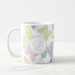 Pastel Butterflies Mönster 11 oz Classic Mugg