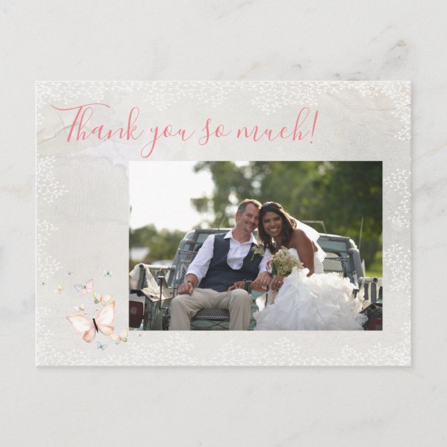 Pastel Butterflies Tack vykort (Framsida)