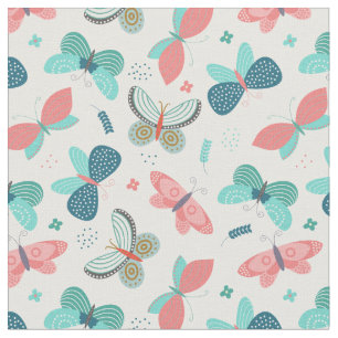 Pastel Butterflies Tyg