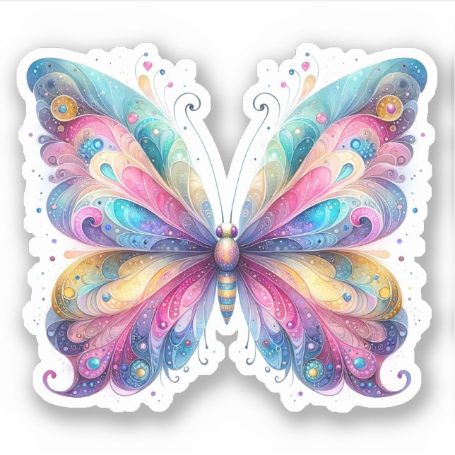 Pastel Butterfly Decal Stickers Klistermärken (Framsida)