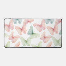 Pastel Butterfly Desk Mat