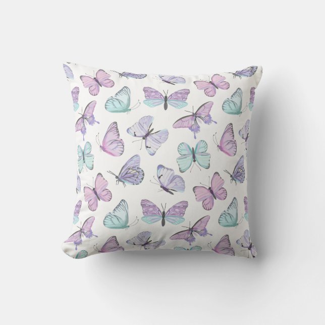 Pastel Butterfly Dream Pillow Kudde (Framsida)