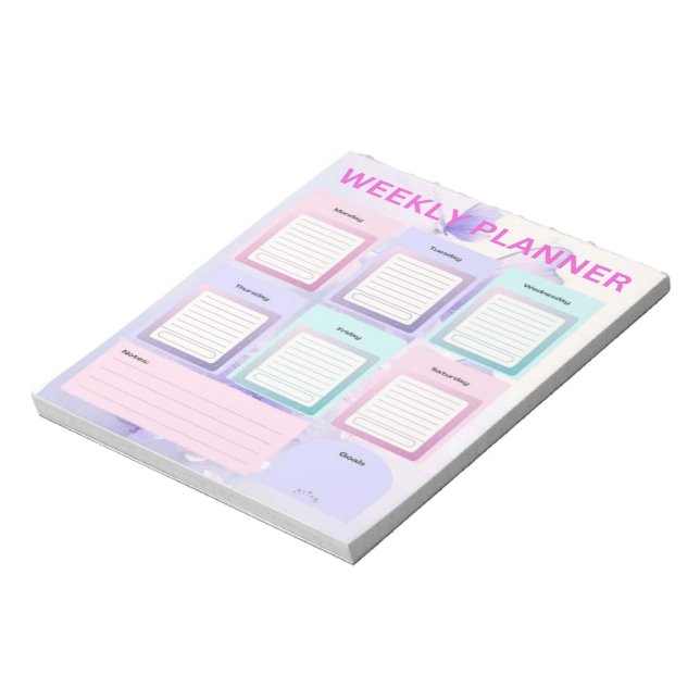 Pastel Butterfly Dreams: Weekly Planner for Organi Anteckningsblock (Roterad)