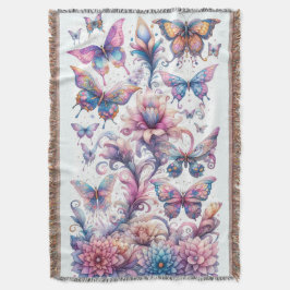 Pastel Butterfly Mysigt Blanket Filt
