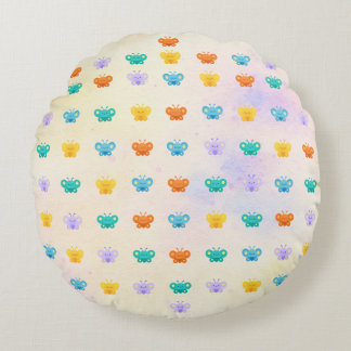 Pastel Butterfly Rund Kudde