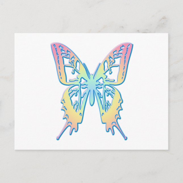 Pastel Butterfly Vykort (Framsida)