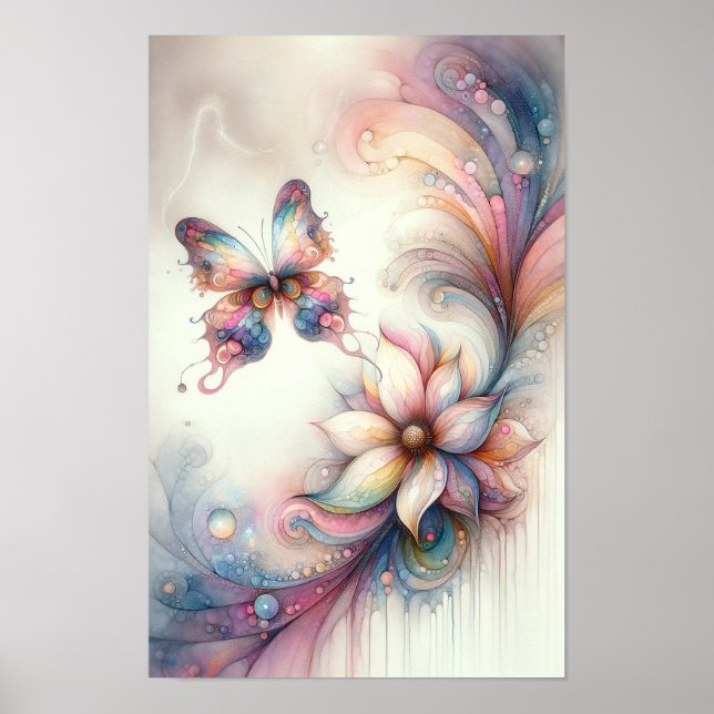 Pastel Butterfly Wall Art Poster (Framsidan)