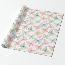 Pastel Butterfly Wrapping Papper Presentpapper