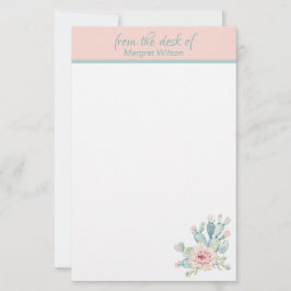 Pastel Cactus Personal Brevpapper