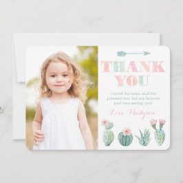 Pastel Cactus tackkort från flicka Tack Kort
