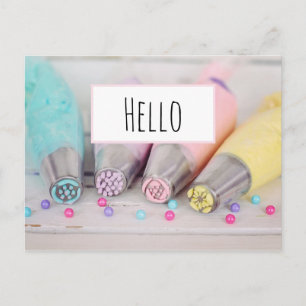 Pastel Cake Decoration Verktyg Hej Vykort