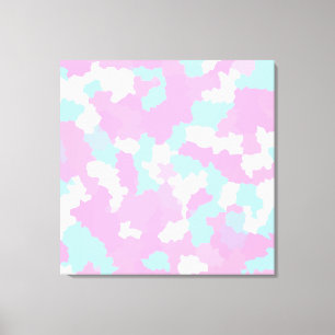 Pastel Camouflage Abstrakt Art Mönster Canvastryck