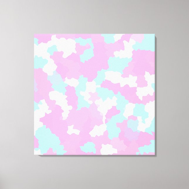Pastel Camouflage Abstrakt Art Mönster Canvastryck (Framsida)