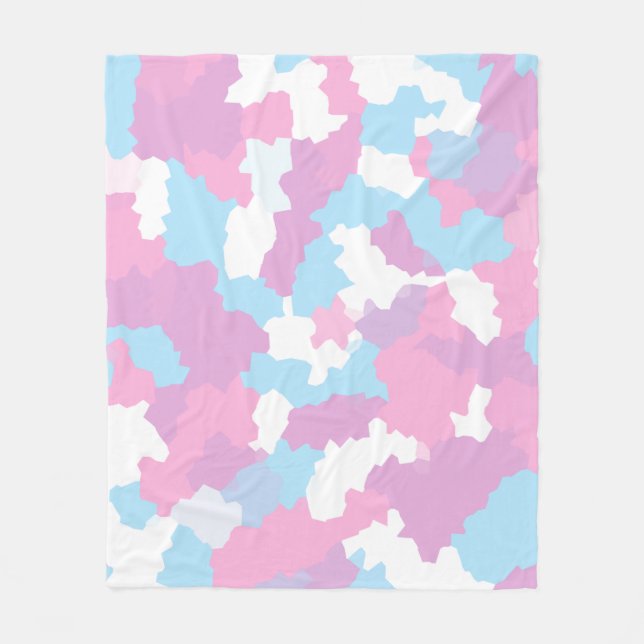 Pastel Camouflage Abstrakt Art Mönster Fleecefilt (Framsidan)