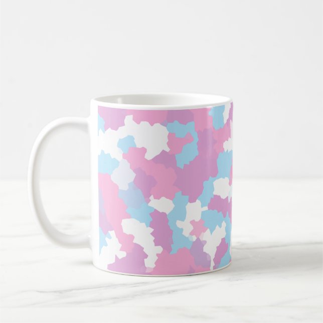 Pastel Camouflage Abstrakt Art Mönster Kaffemugg (Vänster)