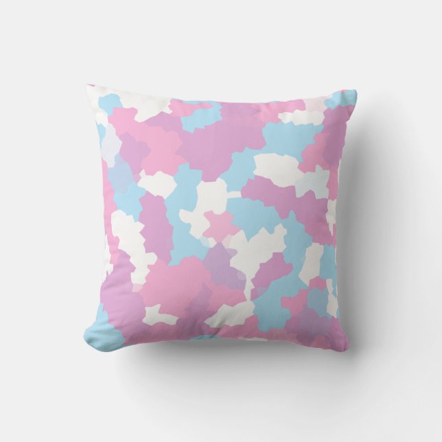 Pastel Camouflage Abstrakt Art Mönster Kudde (Framsida)
