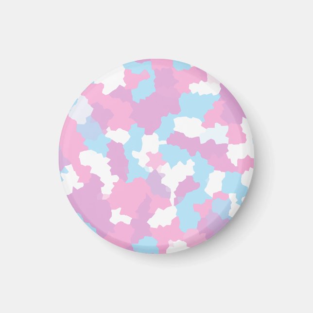 Pastel Camouflage Abstrakt Art Mönster Magnet (Framsidan)