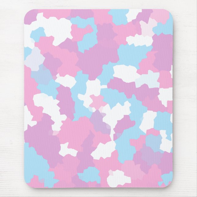 Pastel Camouflage Abstrakt Art Mönster Musmatta (Framsidan)
