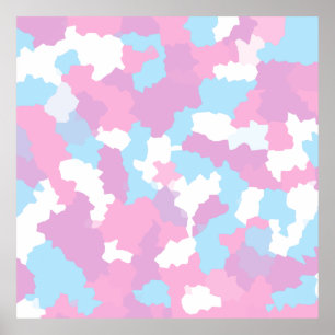 Pastel Camouflage Abstrakt Art Mönster Poster