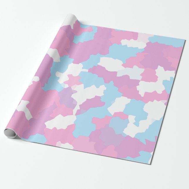 Pastel Camouflage Abstrakt Art Mönster Presentpapper (Utrullad)