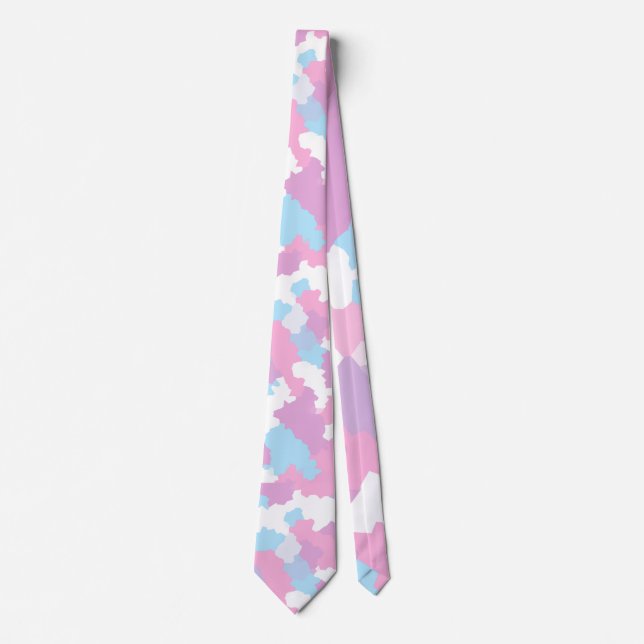 Pastel Camouflage Abstrakt Art Mönster Slips (Framsida)