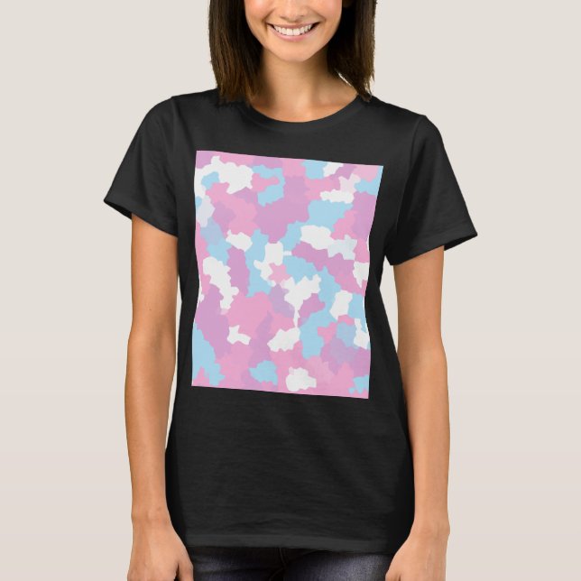 Pastel Camouflage Abstrakt Art Mönster T Shirt (Framsida)