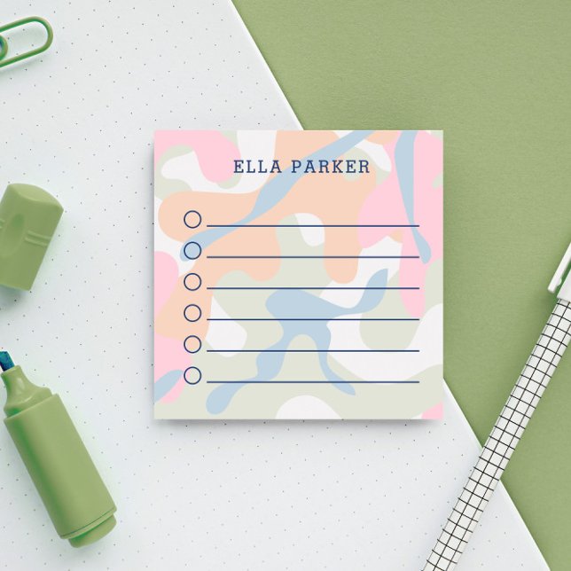 Pastel Camouflage to Do List Post-it Block (Skapare uppladdad)