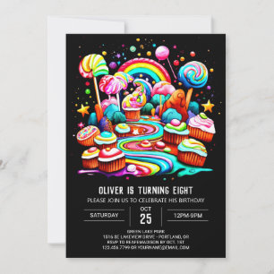 Pastel Candy Firande Birthday Inbjudningar