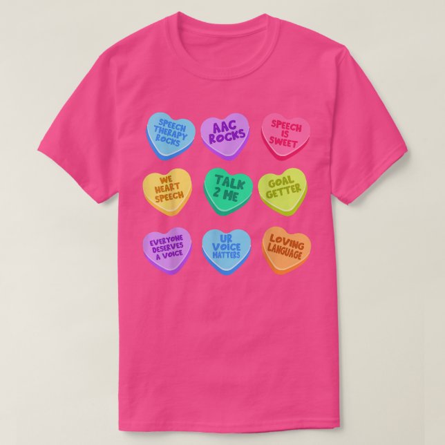Pastel Candy Heart SLPA Tal T Shirt (Design framsida)