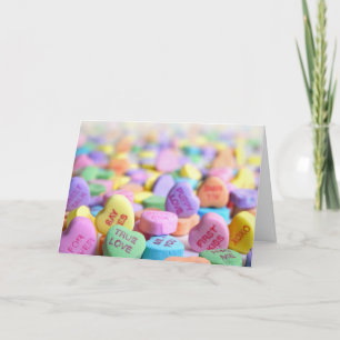 Pastel Candy Hearts Messages Funny Humor Valentine Helgkort
