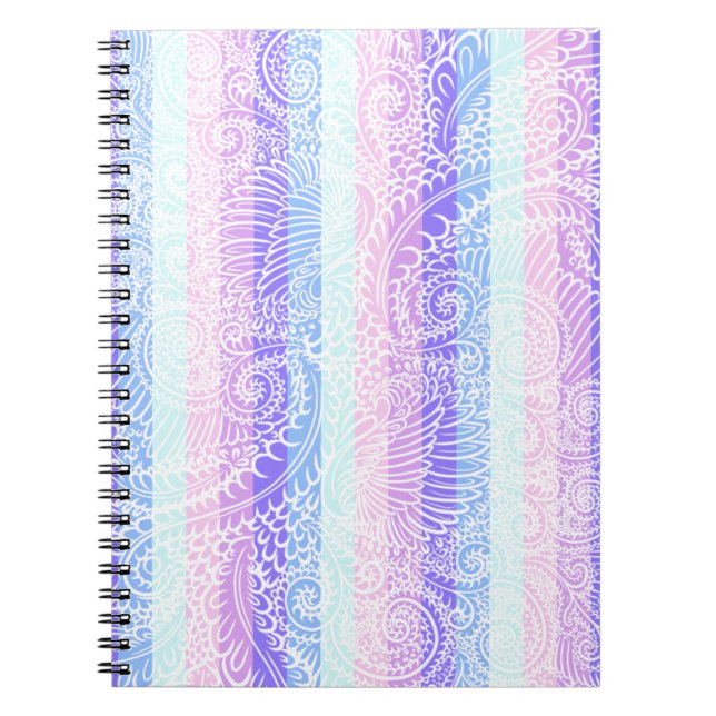 Pastel Candy Swirls | Mjuka Fantasy Mönster Anteckningsbok Med Spiral (Framsidan)