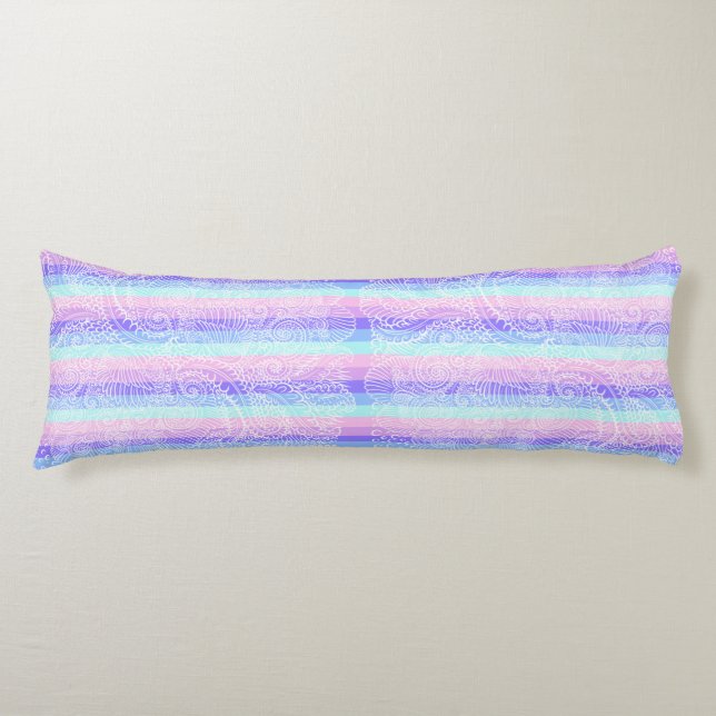 Pastel Candy Swirls | Mjuka Fantasy Mönster Kroppskudde (Framsidan)