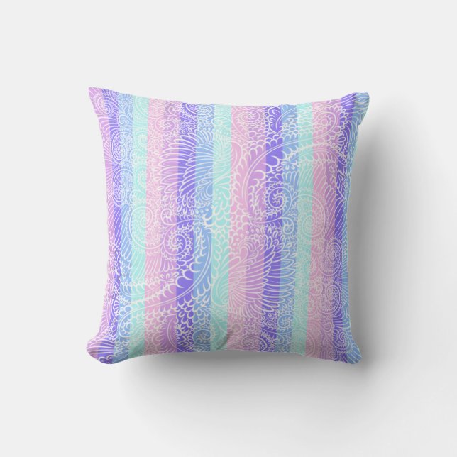 Pastel Candy Swirls | Mjuka Fantasy Mönster Kudde (Framsida)