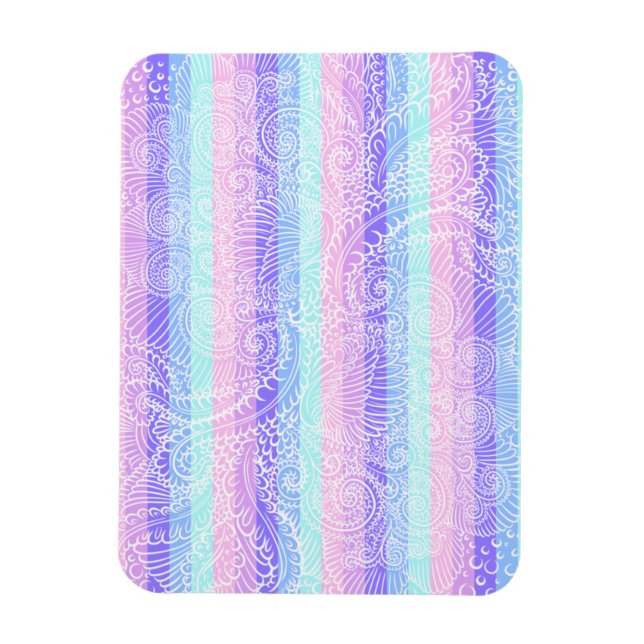 Pastel Candy Swirls | Mjuka Fantasy Mönster Magnet (Vertikal)