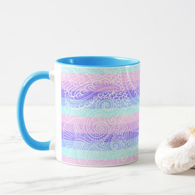 Pastel Candy Swirls | Mjuka Fantasy Mönster Mugg (Med munk)