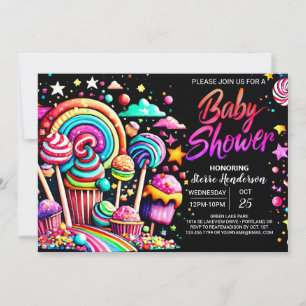 Pastel Candyland Baby Shower Inbjudningar