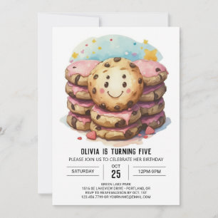 Pastel Candyland Girly Cookies Birthday Inbjudningar