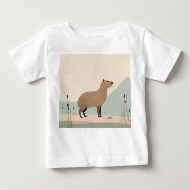 Pastel Capybara Baby Tee (Framsida)