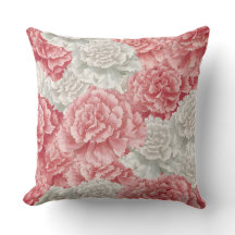 Pastel Carnation Flowers Dekorativ kudde