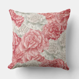 Pastel Carnation Flowers Dekorativ kudde