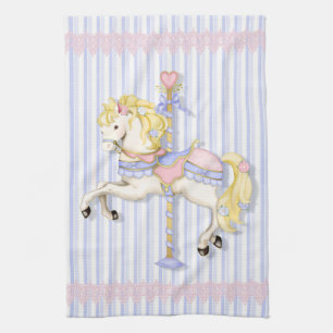 Pastel Carousel Pony Kökshandduk