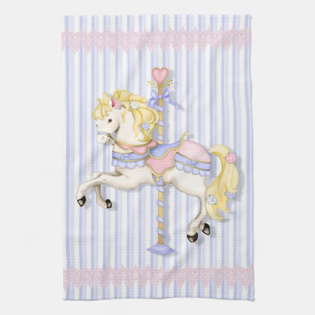 Pastel Carousel Pony Kökshandduk (Vertikal)