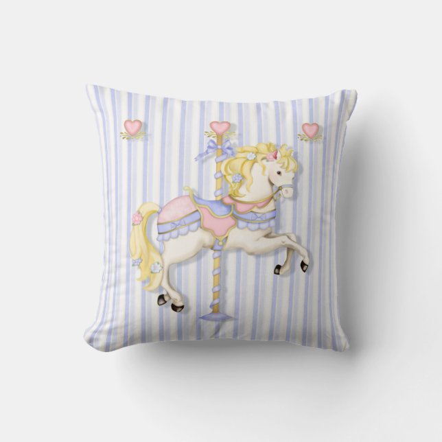 Pastel Carousel Pony Kudde (Framsida)
