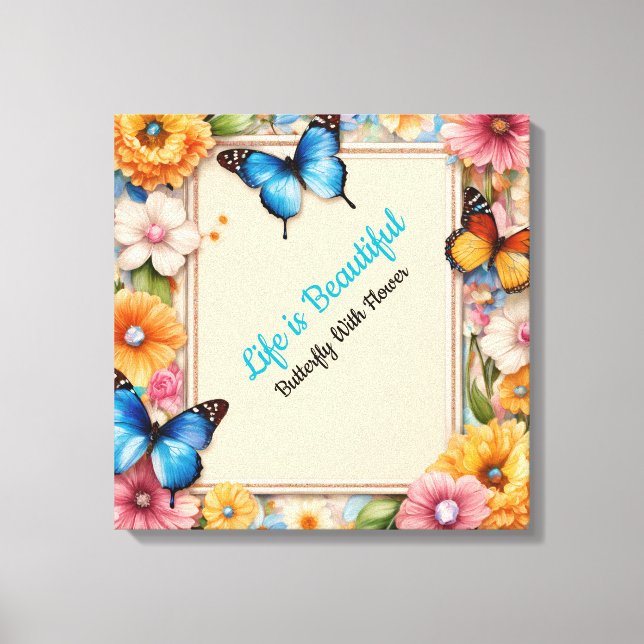 Pastel Cartoon Butterflies Canvas Poster – Cute (Framsida)