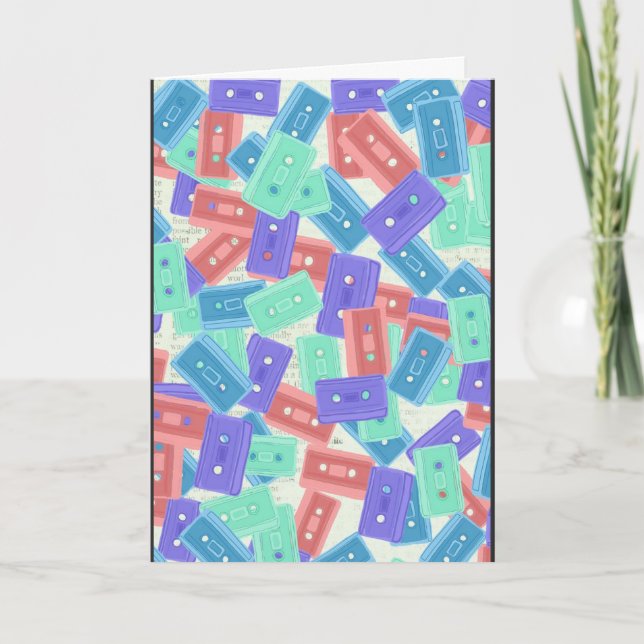 Pastel Cassette Tapes - 90:s Aesthetic Music Kort (Framsida)