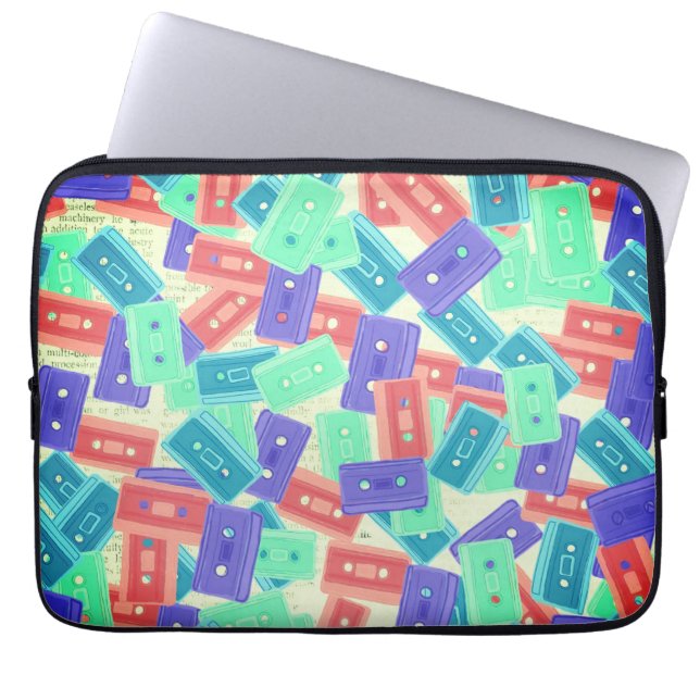 Pastel Cassette Tapes - 90:s Aesthetic Music Laptop Fodral (Framsidan)