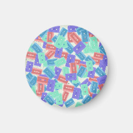 Pastel Cassette Tapes - 90:s Aesthetic Music Magnet
