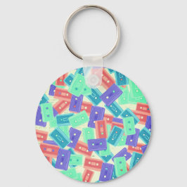 Pastel Cassette Tapes - 90:s Aesthetic Music Nyckelring