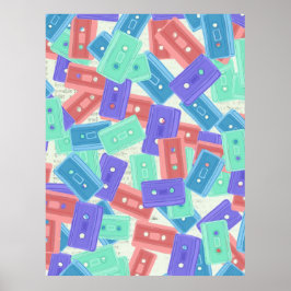 Pastel Cassette Tapes - 90:s Aesthetic Music Poster